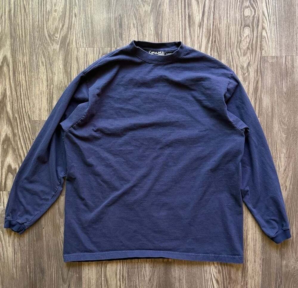 Highland Outfitters Vintage Navy Blue Long Sleeve Crewneck T-Shirt Size XL